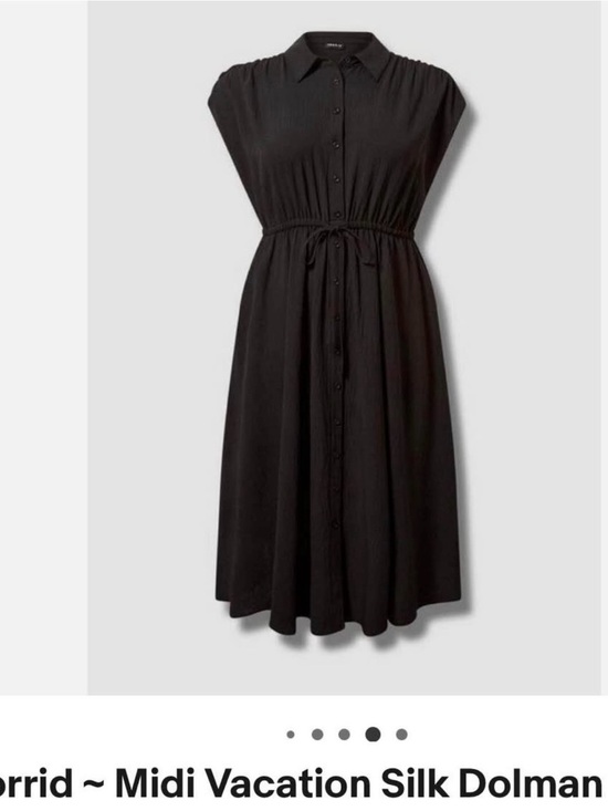 torrid Dresses & Skirts - torrid NWT Black Dolman Midi Button-Front Dress with Tie Waist